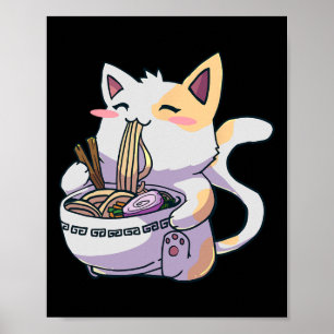 Ramen Cat Kawaii Anime Japanisch Kawaii Neko Poster