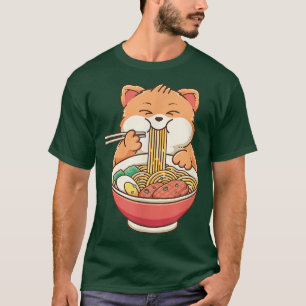 Ramen Cat Kawaii Anime japanische Mädchen Teenage T-Shirt
