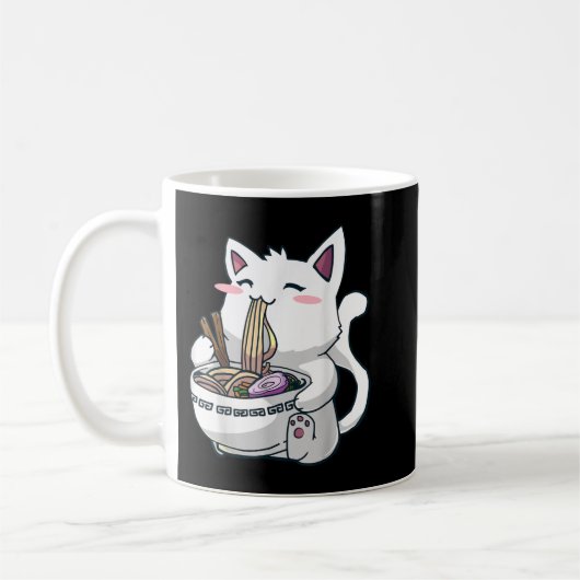 Ramen Cat Kawaii Anime Otaku T - Shirt Kaffeetasse (Links)