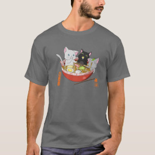 Ramen Cat Kawaii Neko Anime Cats Japanische Nudeln T-Shirt