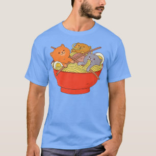 Ramen Cat Kawaii Neko Anime Otaku Katzen Japanisch T-Shirt