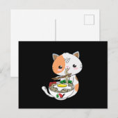 Ramen Cat Kitten Postkarte (Vorne/Hinten)