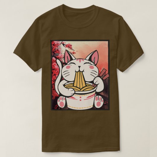 Ramen Cat Lover Kawaii Anime 1483 T-Shirt (Design vorne)
