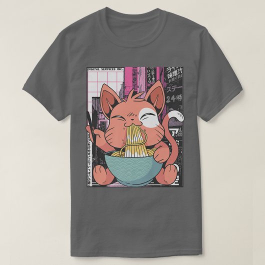 Ramen Cat Lover Kawaii Anime 1495 T-Shirt (Design vorne)