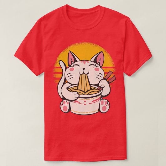 Ramen Cat Lover Kawaii Anime Premium T - Shirt (Design vorne)
