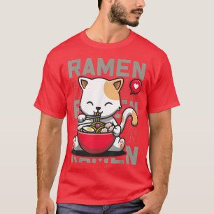 Ramen Cat Neko Anime Kawaii Japanischer Merch Gesc T-Shirt