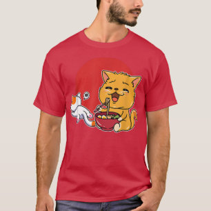 Ramen Cat Neko Anime Kawaii Noodle Japanischer Mer T-Shirt