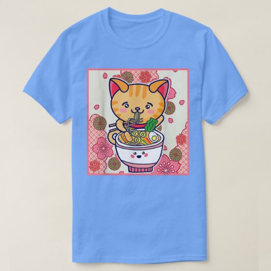 Ramen Cat Neko Japanisch Kawaii Anime Cat Ramen No T-Shirt (Design vorne)