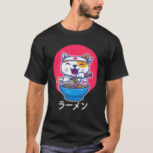 Ramen Cat Neko Kawaii Anime Japanisch Noodles Gesc T-Shirt