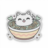 Ramen Cat - Niedlich Kawaii Aufkleber (Vorderseite)