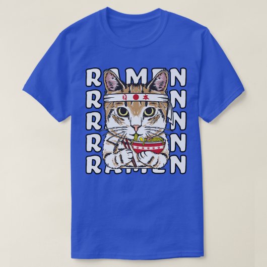 Ramen Cat Ninja Anime Kawaii Japanisch T-Shirt (Design vorne)