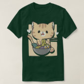 Ramen Cat Otaku Ästhetik Kawaii T-Shirt (Design vorne)