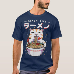 Ramen Cat Ramen Life Kawaii Anime Japanisch T-Shirt