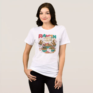 Ramen Cat T - Shirt, Ramen Lover, Tri-Blend Shirt