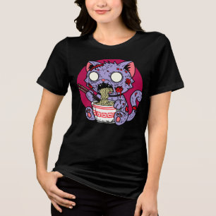 Ramen Cat Zombie Tri-Blend Shirt