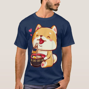 Ramen Cate Eating Noodles Japanisch Food Anime T-Shirt