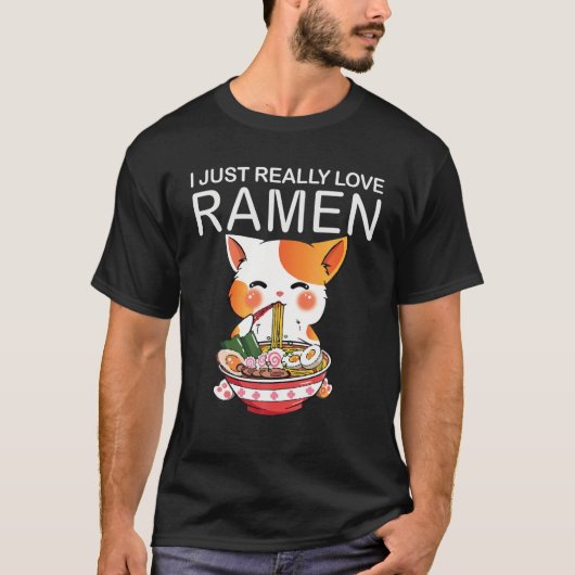 Ramen Cats Kawaii Anime japanische Mädchen T-Shirt (Vorderseite)