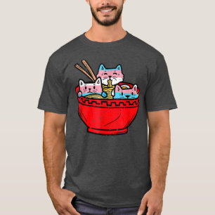 Ramen Cats Transgender Trans Pride Flag Japanisch T-Shirt