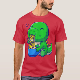 Ramen Dinosaur Kawaii Anime Japanischer Lebensmitt T-Shirt