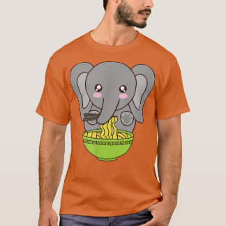 Ramen elephant Kawaii Japanese Anime Cute Kimchi N T-Shirt