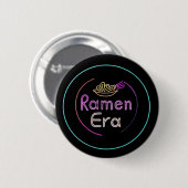 RAMEN ERA, japanisches Essen, NEON STYLE Button (Vorne & Hinten)