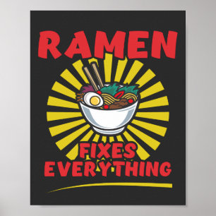 Ramen fixt alles - Funny Quote Design Poster