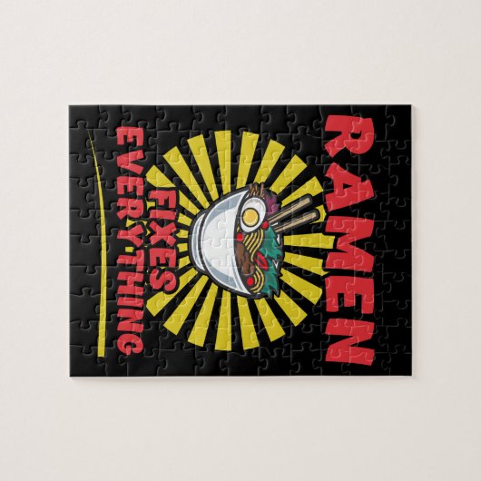 Ramen fixt alles - Funny Ramen Quote Design Puzzle (Horizontal)