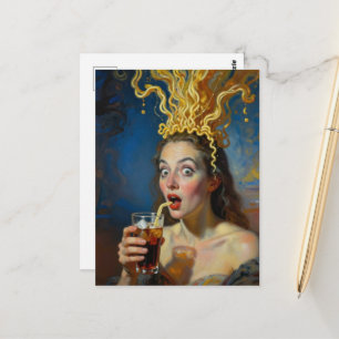 Ramen-Frau mit explodierendem Gehirn Postkarte