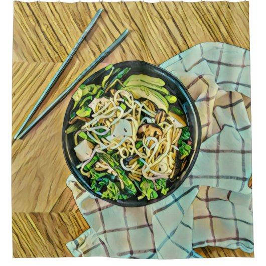 Ramen Geburtstagsgeschenk Duschvorhang (Vorderseite)
