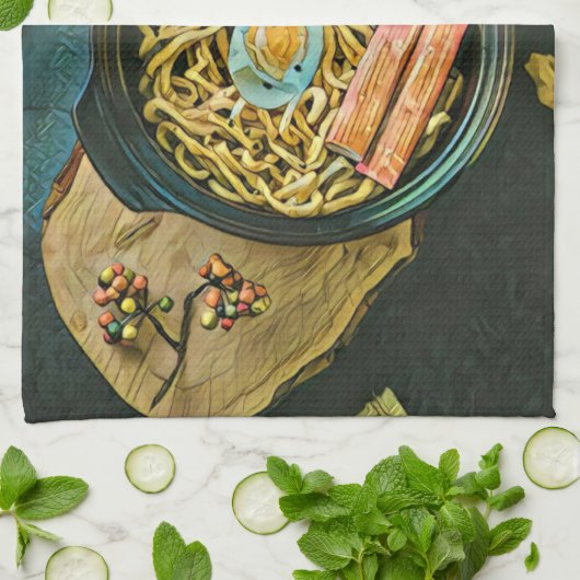 Ramen Geburtstagsgeschenk Geschirrtuch (Gefaltet)