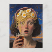 Ramen-Gehirnessende Frau Postkarte (Vorderseite)