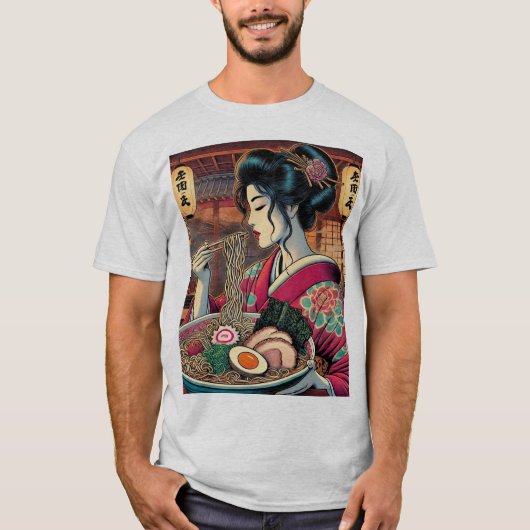 Ramen & Geisha - Ukiyo-e Style Art" T-Shirt (Vorderseite)