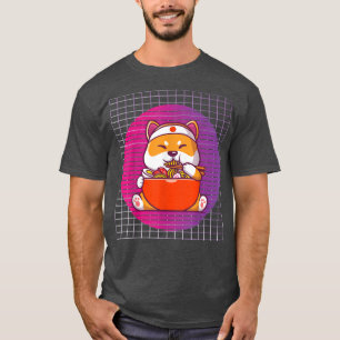 Ramen-Hund Katze, Ramen essend, kawaii Zeug Ramen- T-Shirt