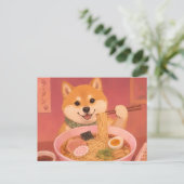 Ramen-Hund Postkarte (Stehend Vorderseite)