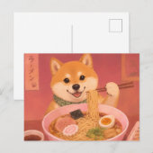 Ramen-Hund Postkarte (Vorne/Hinten)