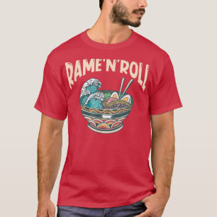 Ramen Japan Kawaii Noodle Bowl Pun Kanagawa Wave T T-Shirt