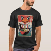 Ramen Japanese Funny Kawaii Fox Graphic Mens Gesch T-Shirt (Vorderseite)