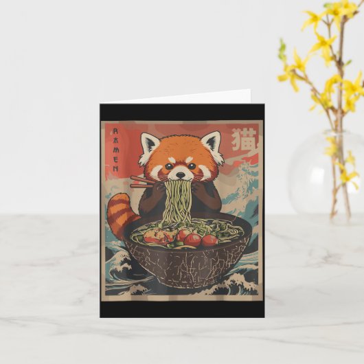Ramen Japanese Graphic Tees Red Panda Anime Shirts Karte (Gelbe Blume)