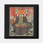Ramen Japanese Graphic Tees Red Panda Anime Shirts Magnet (Vorne)