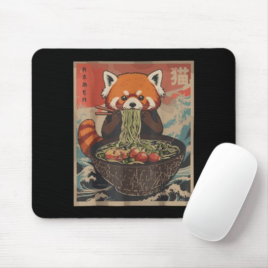Ramen Japanese Graphic Tees Red Panda Anime Shirts Mousepad (Mit Mouse)