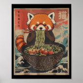 Ramen Japanese Graphic Tees Red Panda Anime Shirts Poster (Vorne)