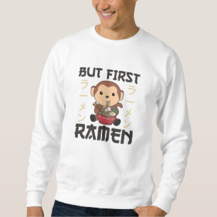 Ramen Japanese Noodles Sweet Monkey Eats Ramen Sweatshirt