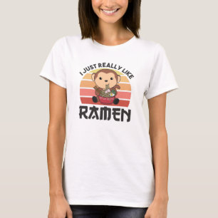 Ramen Japanese Noodles Sweet Monkey Eats Ramen T-Shirt
