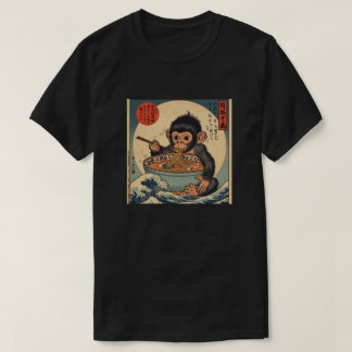 Ramen Japanisch Lustig Kawaii Baby-Affe Anime T-Shirt