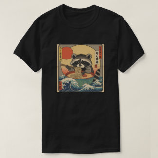 Ramen Japanisch Lustig Kawaii Baby Waschbär Anime T-Shirt