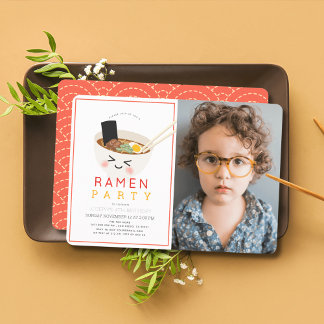 Ramen Japanisch Noodle Kid's Foto Geburtstag Einladung