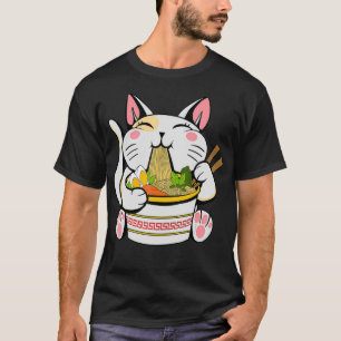 Ramen Japanische Kawaii Katze Anime T-Shirt