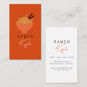 Ramen Japanisches Restaurant Rote Visitenkarte