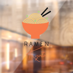 Ramen/Japanisches Restaurant Weiß Modernes Geschäf Fensteraufkleber