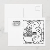 Ramen-Katz-Postkarte * Malvorlage Postkarte (Vorne/Hinten)